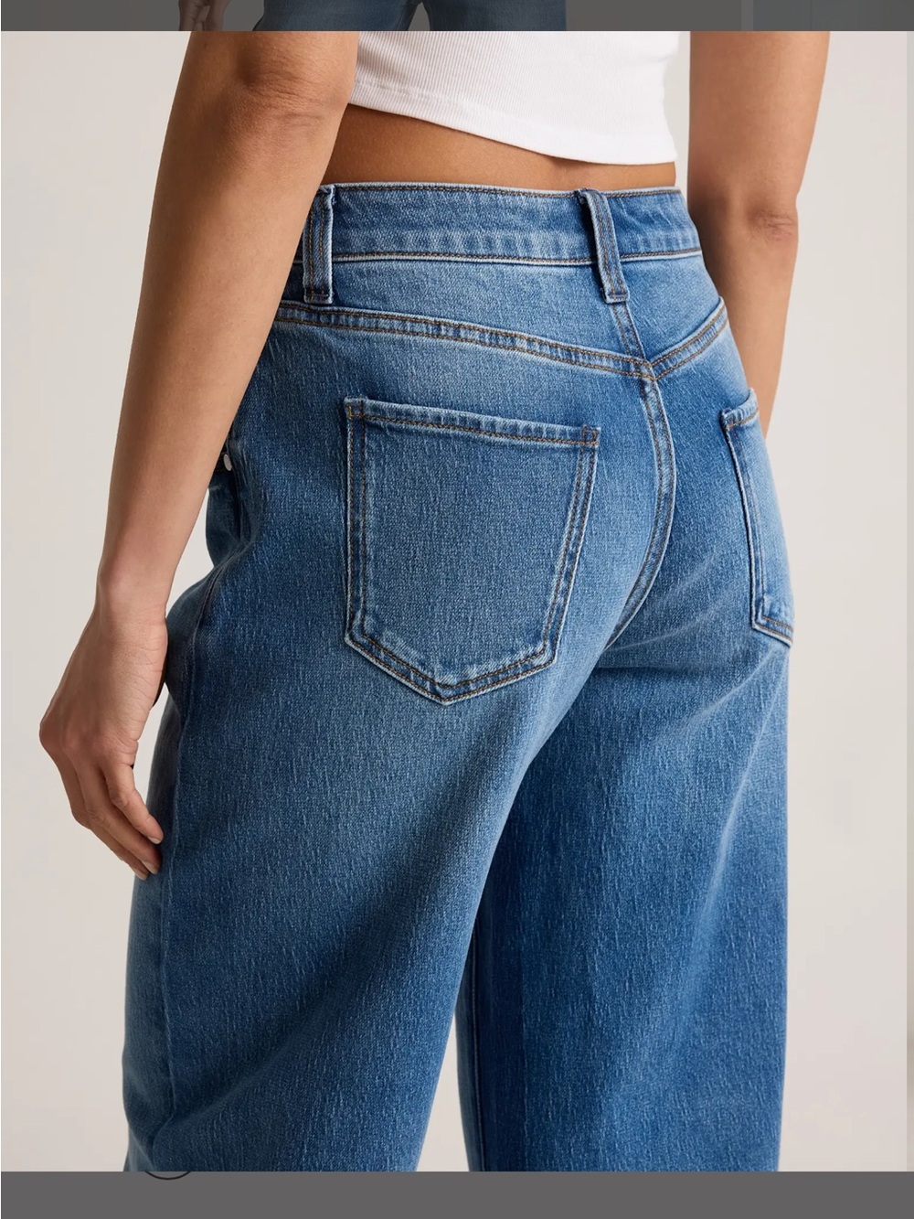Quince NWT Bella Barrel Stretch Jeans Atlantic Blue Size 28 - Picture 6 of 15